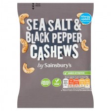 Sainsburys Sea Salt and Black Pepper Cashews 150g