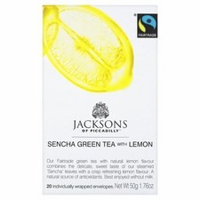 Jacksons Fair Trade Sencha Green Tea with Lemon 20 Tea Bags