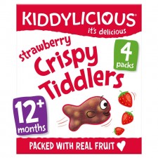 Kiddylicious Strawberry Crispy Tiddlers 4 X 12g