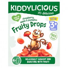 Kiddylicious Fruity Drops Strawberry Apple and Pumpkin 4 x 16g