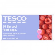 Tesco Zip Seal Food And Freezer Bags Small 25s