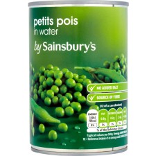 Sainsburys Petit Pois In Water 400g