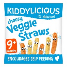 Kiddylicious Cheesy Veggie Straws 12g