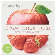 Clearspring Organic Apple and Strawberry Puree 2 X 100g