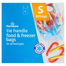 Morrisons Tie Handle Food and Freezer Bags Small 60 per pack